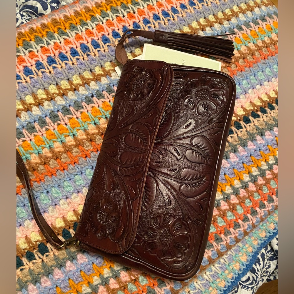 Leather convertible clutch [new, mint condition]